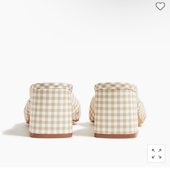 J Crew Gingham Bow Slide Sandal Heels Sz 5 - Picture 5 of 6